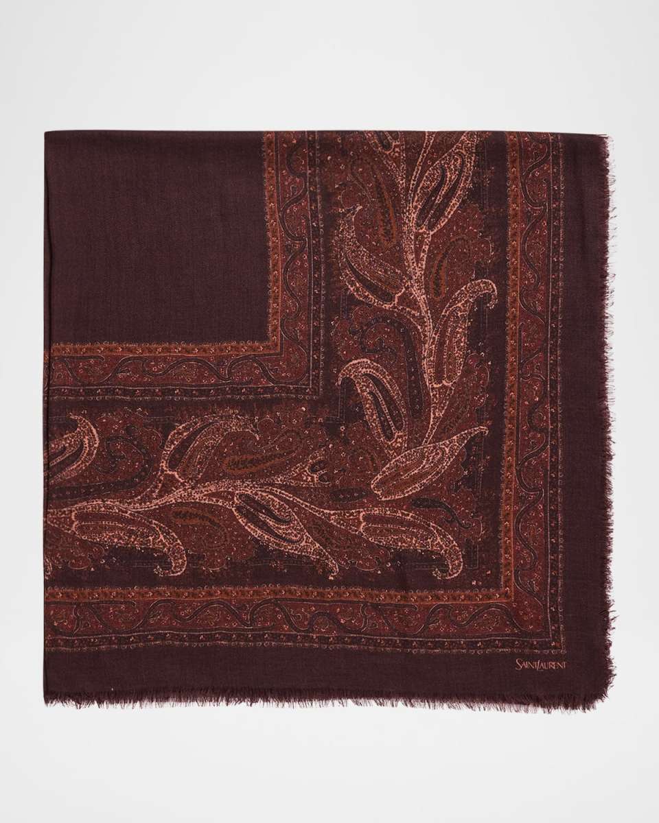 Geometric Paisley Cashmere Scarf